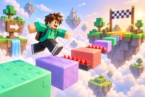 A candy-coloured obstacle course of stacked blocks